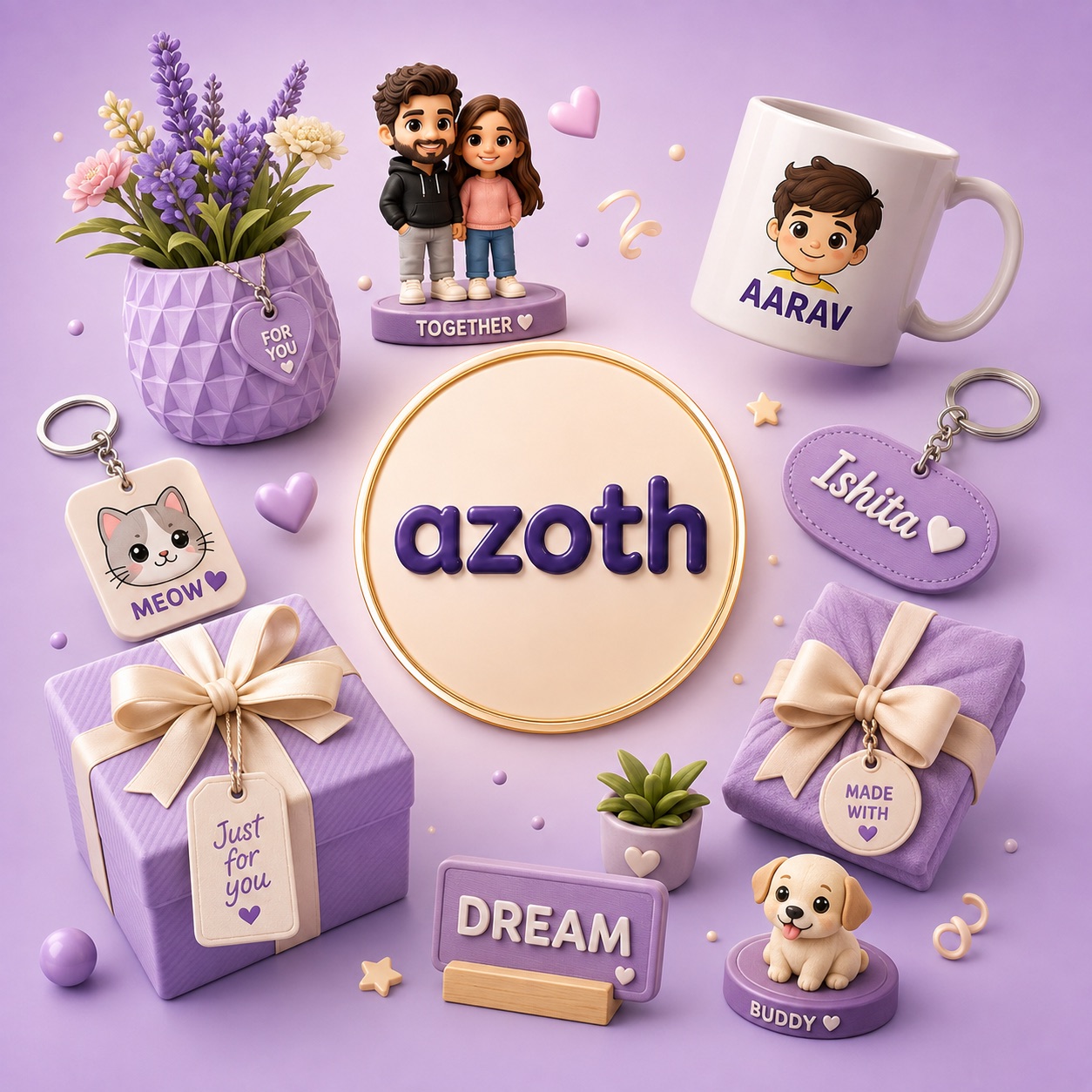 Azoth gift boxes and personalised keepsakes